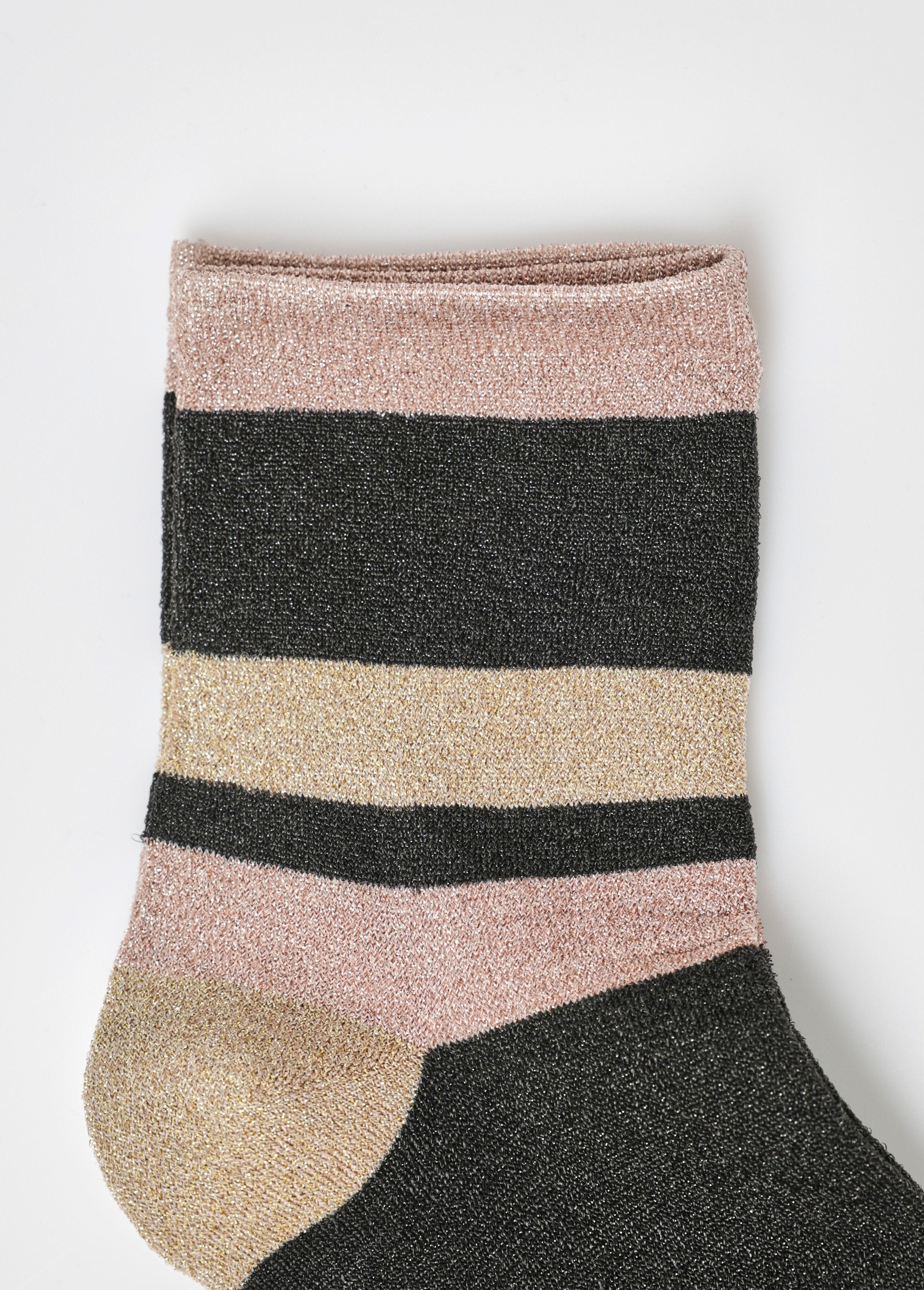 Pack_de_2_calcetines_de_línea_metalizada_Negro_DE2_slim