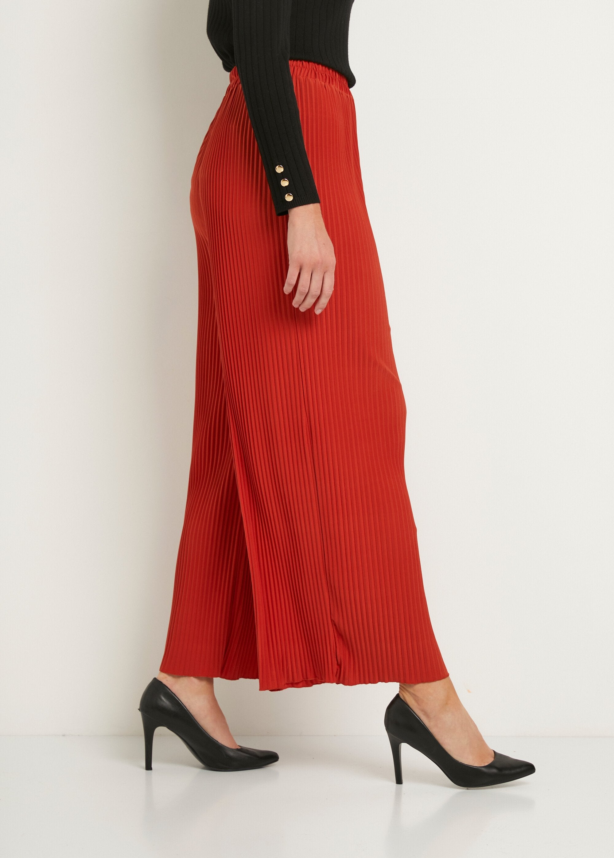 Pantalón_de_pierna_ancha_con_cintura_elástica_de_malla_plisada_naranja_DR1_slim