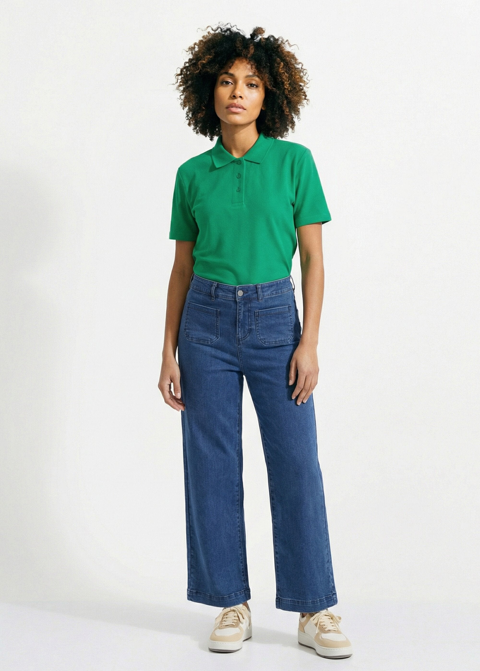 T-shirt_maille_piquée_coton_col_polo_Menthe_SF1_slim
