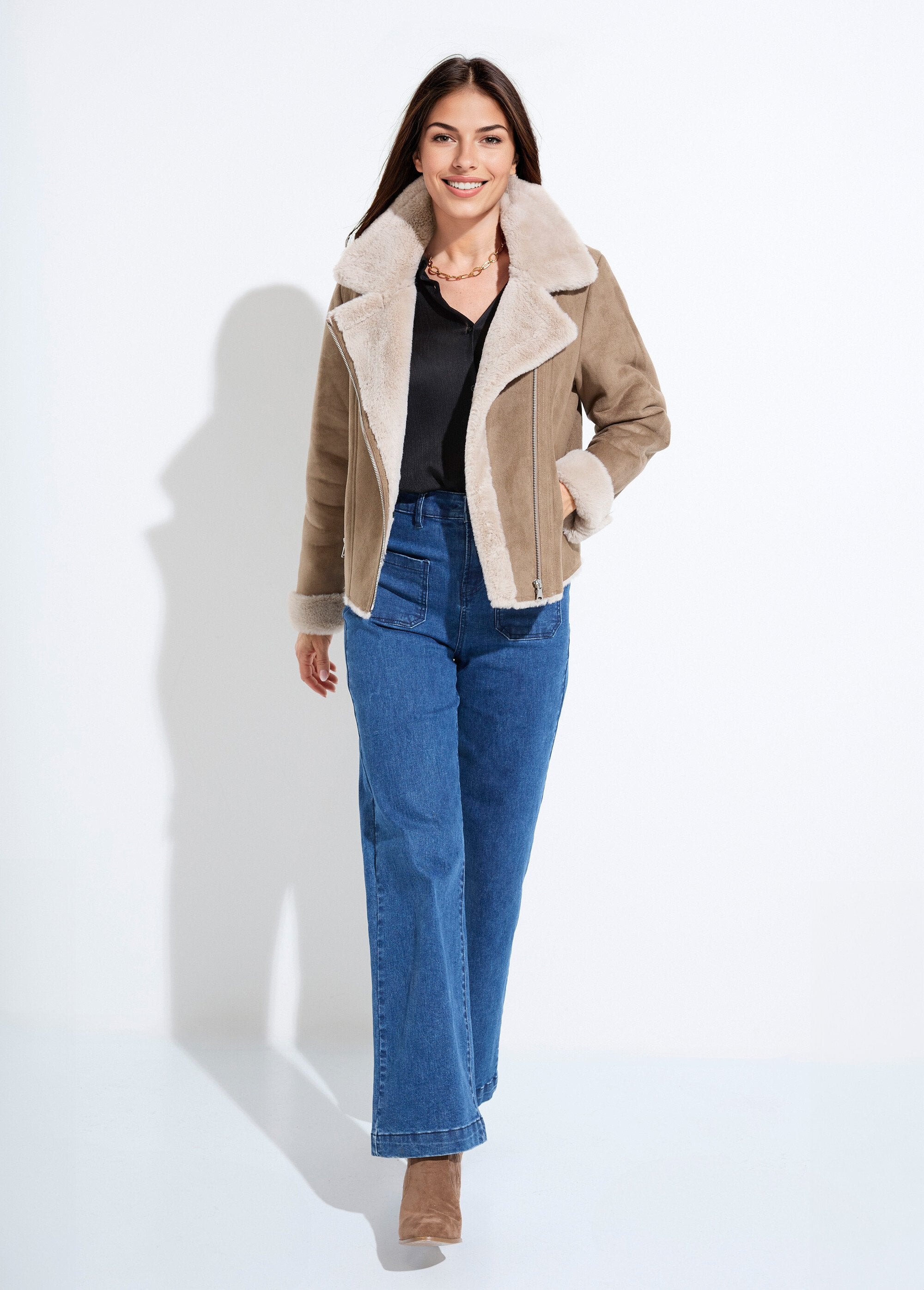 Blouson_zippé_façon_peau_lainée_Taupe_SF1_slim