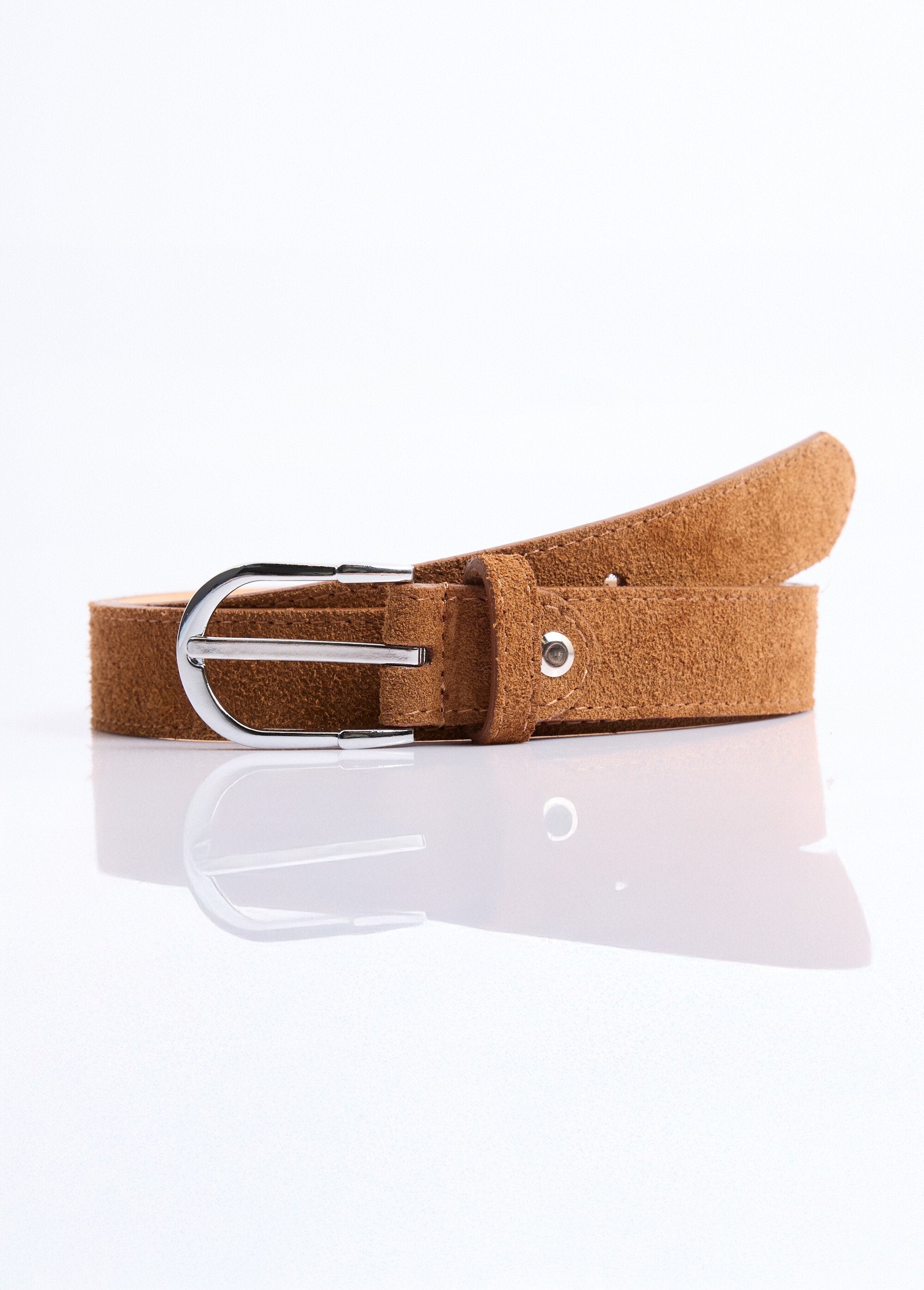 Ceinture_fine_cuir_suédé_boucle_arrondie_Camel_FA1_slim