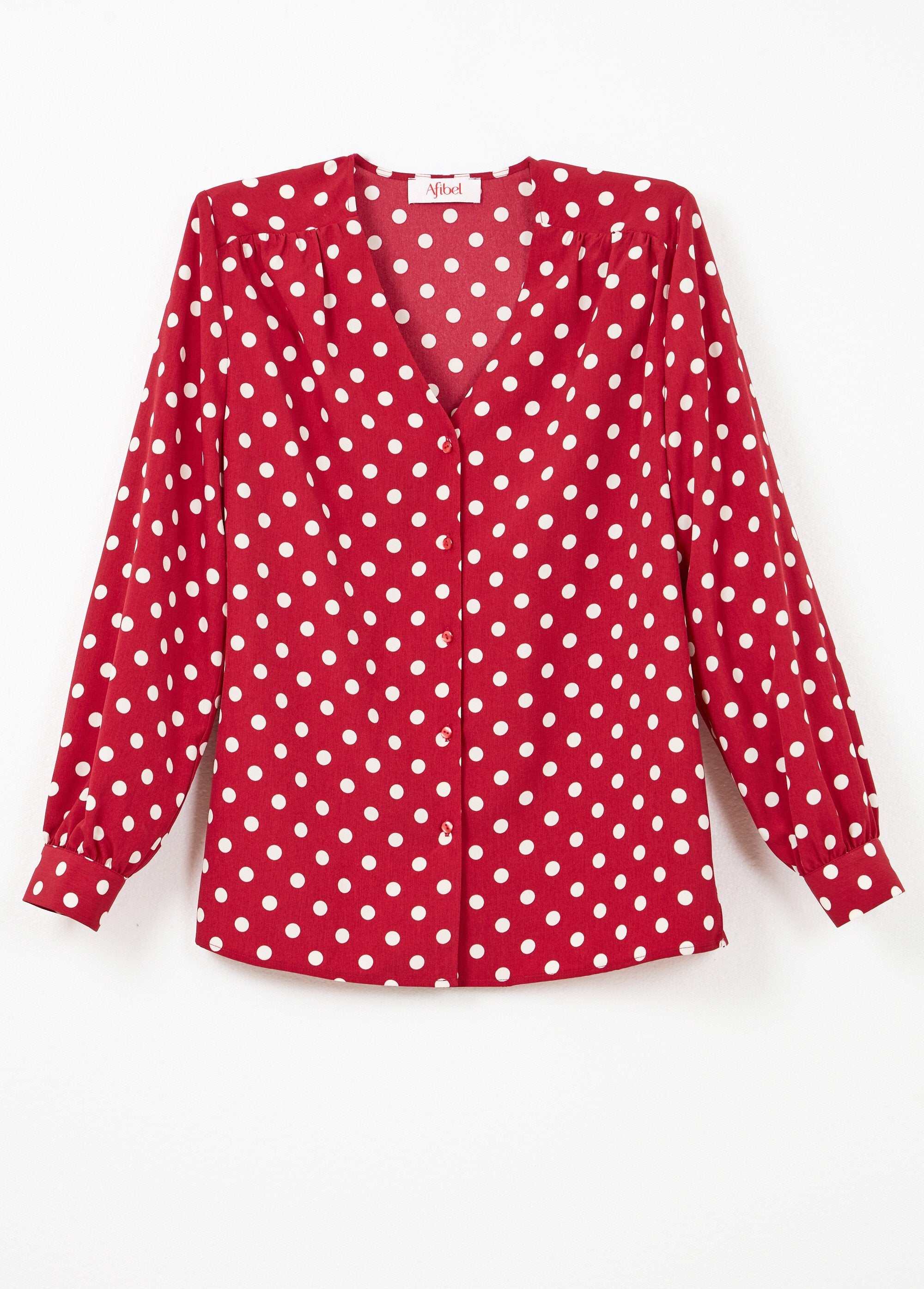 Blusa_de_manga_larga_con_estampado_de_lunares_y_cuello_en_V_Burdeos_y_crudo_AP1_slim