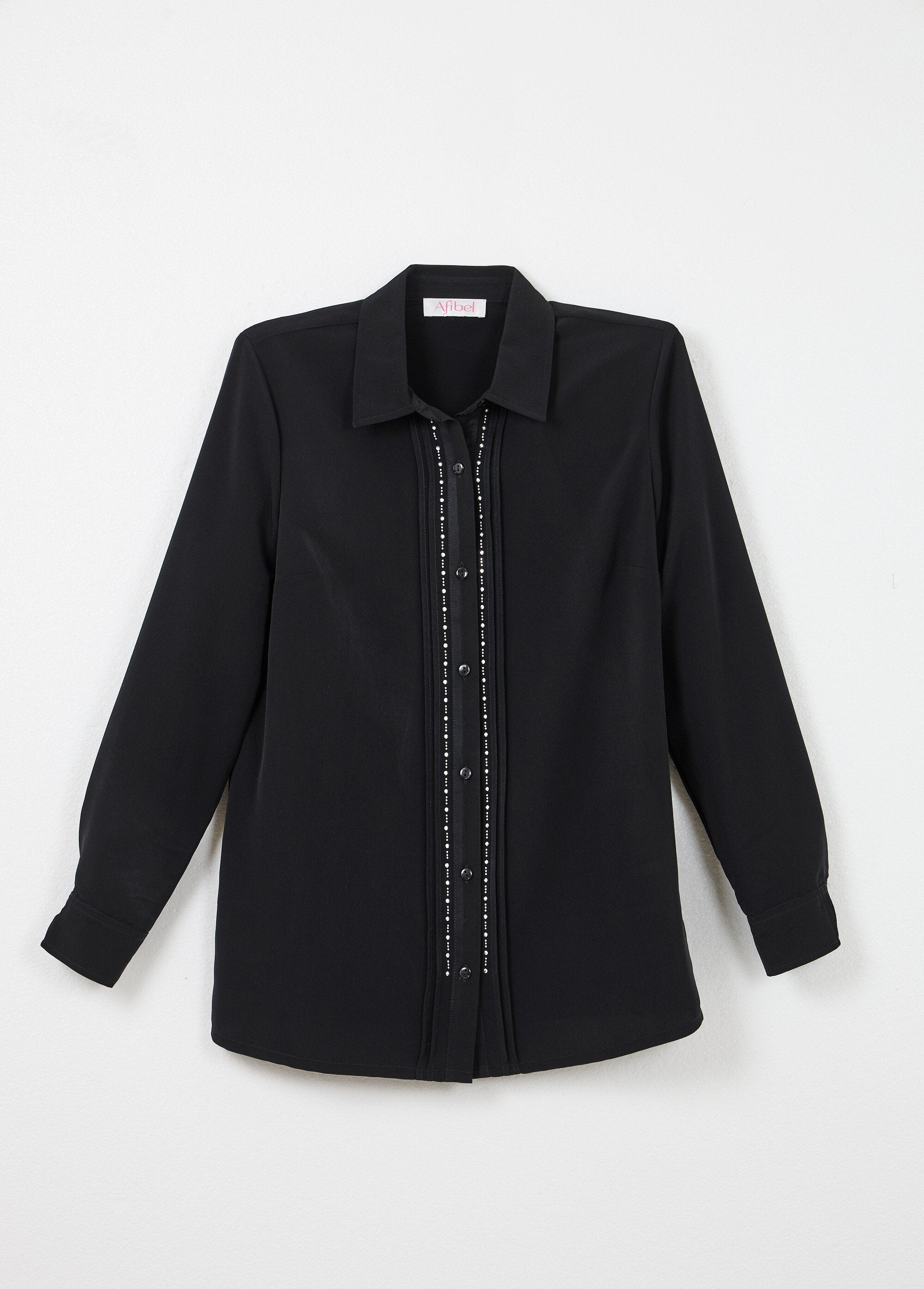 Blusa_larga_lisa_con_botones_de_strass_y_cuello_camisero_Negro_AP1_slim