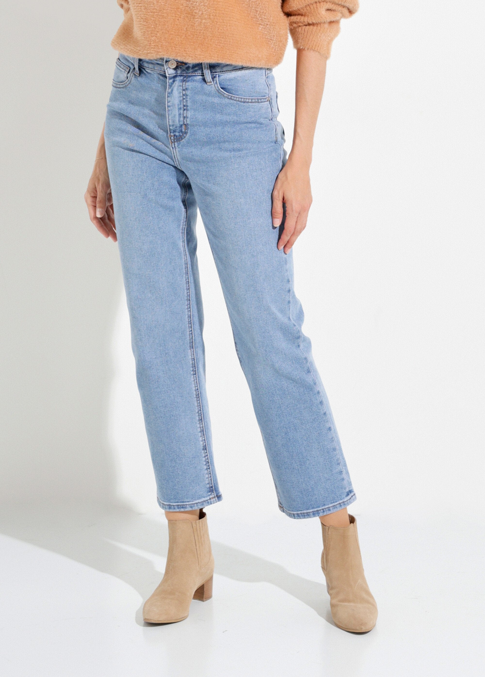 Vaqueros_rectos_de_5_bolsillos,_especial_PETITE_Mezclilla_media_FA1_slim