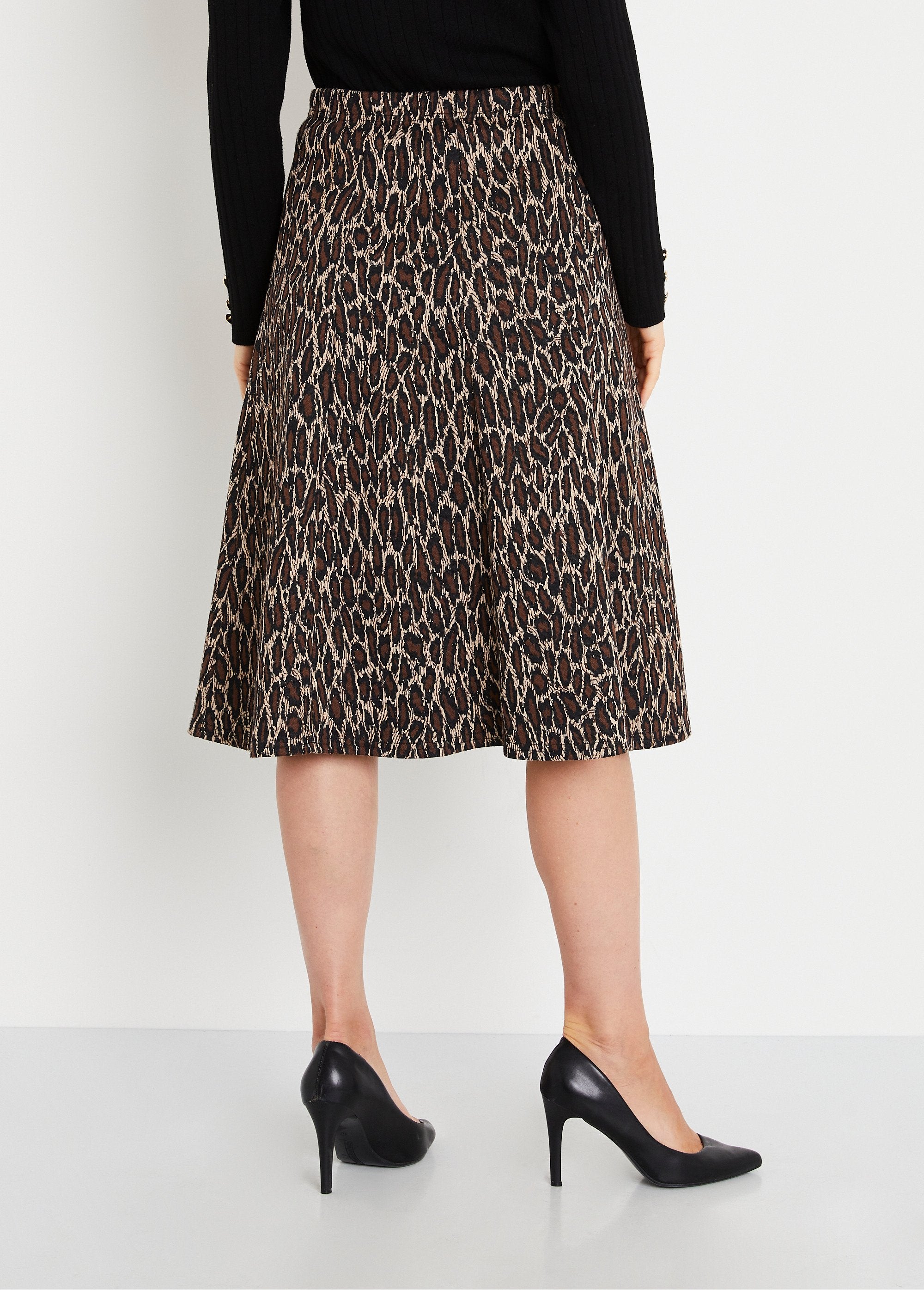 Falda_larga_acampanada_de_punto_jacquard_Marron_leopard_DO1_slim