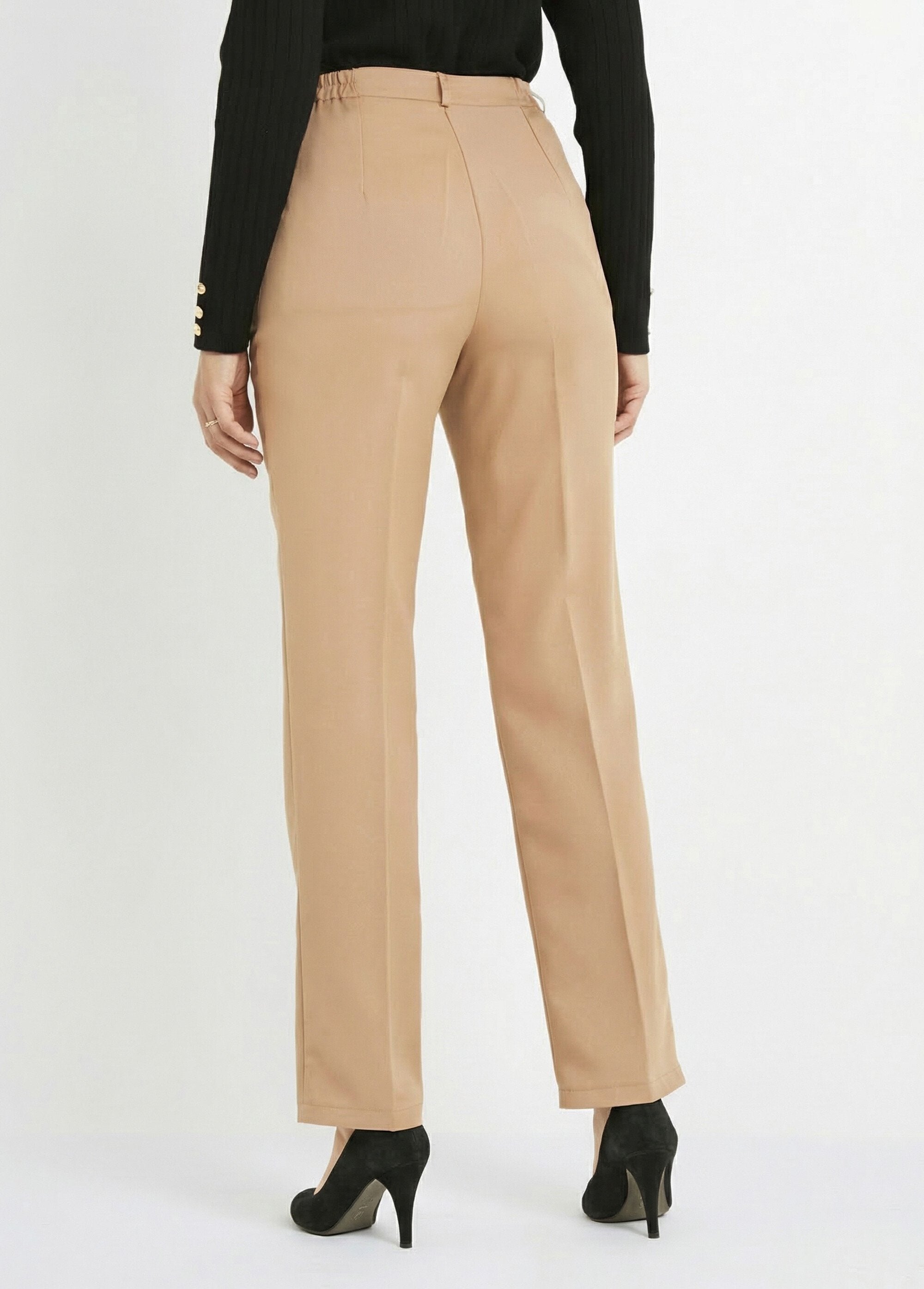 Pantalón_recto_liso_con_cintura_semielástica_Beige_DO1_slim