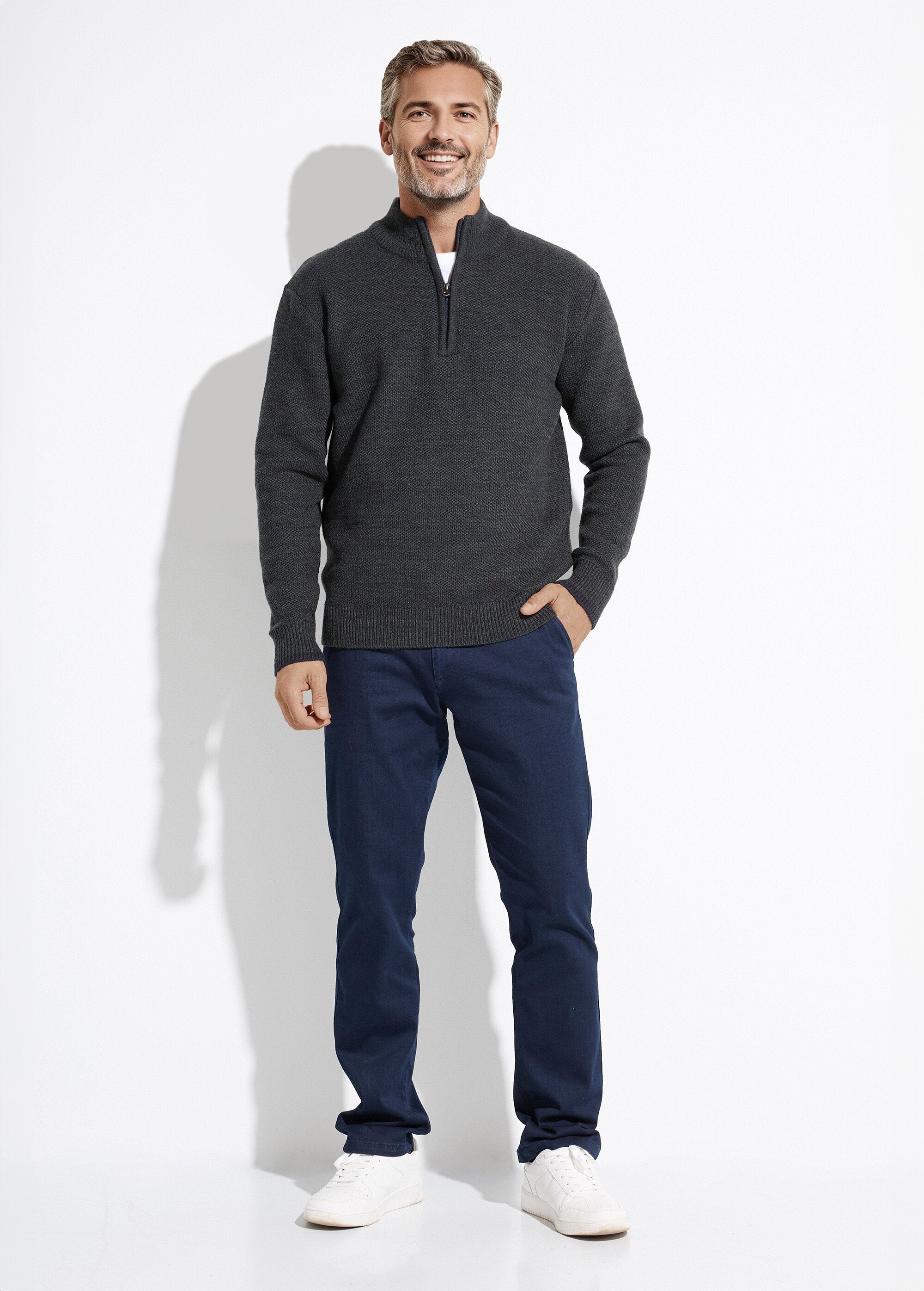 Pull_col_montant_zippé_maille_chinée_laine_Vert_SF1_slim