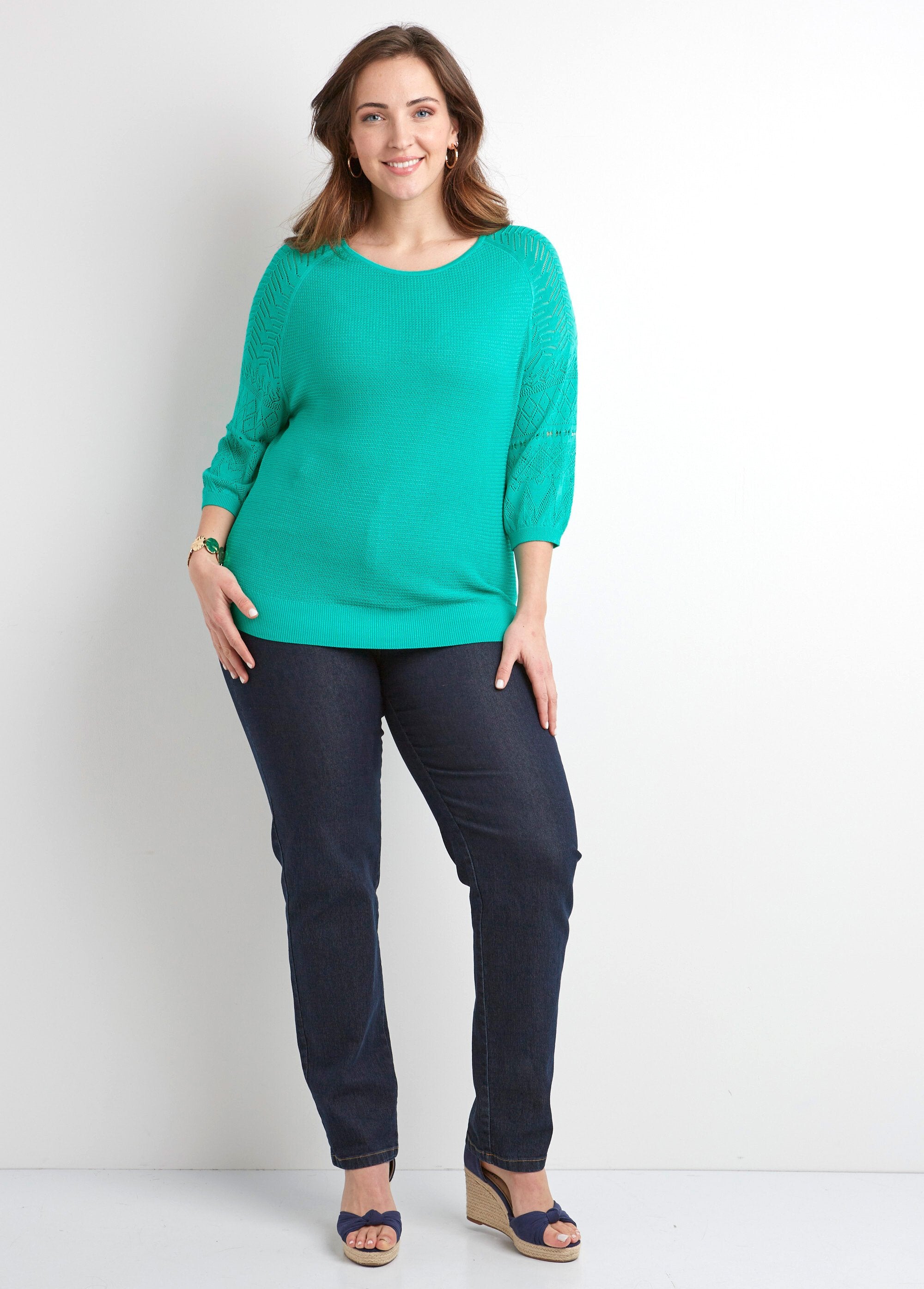 Jersey_ligero_con_manga_raglán_3/4_y_cuello_redondo_Agua_SF1_curvy