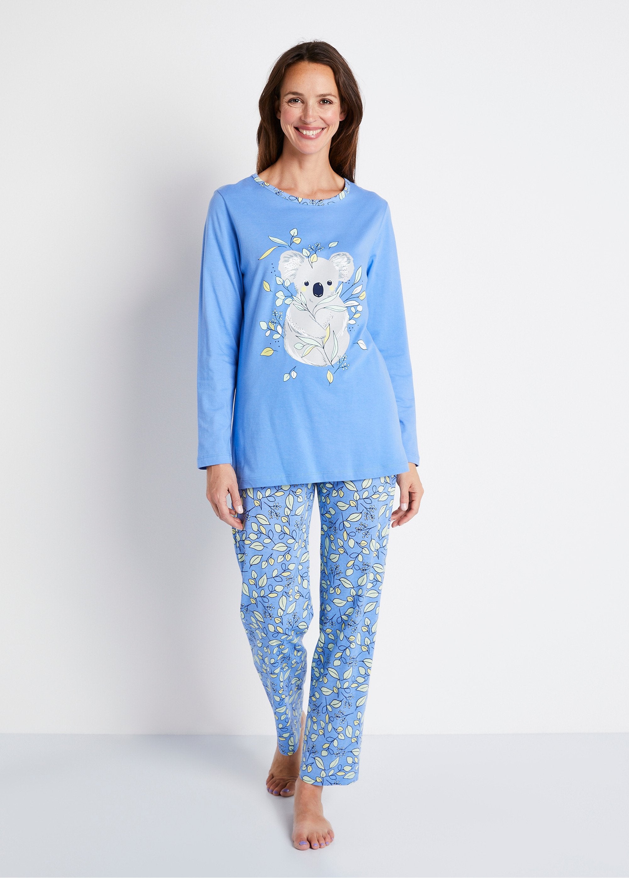 Pijama_de_algodón_estampado_con_estampado_de_koalas_Azul_FA1_slim