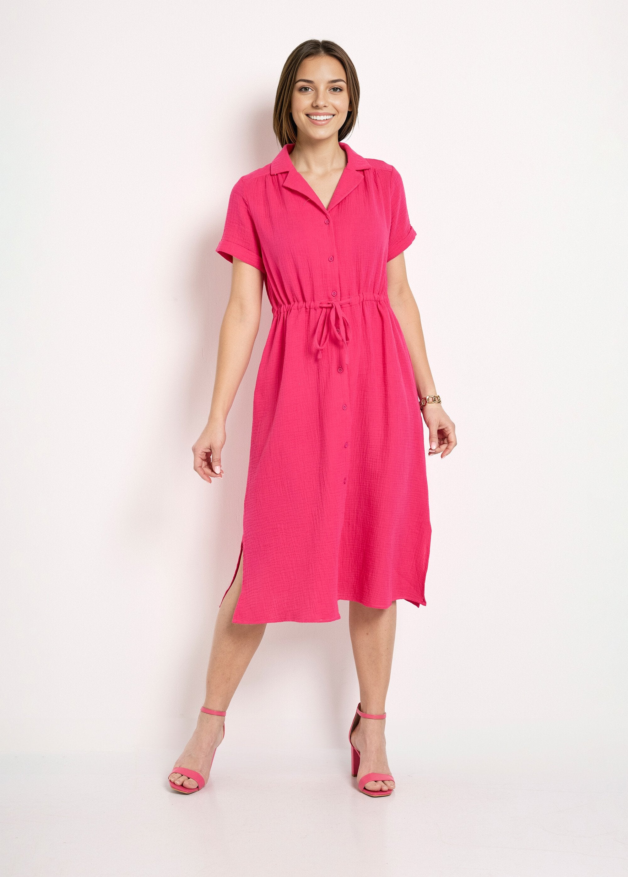 Vestido_camisero_largo_de_gasa_de_algodón_Fucsia_FA1_slim