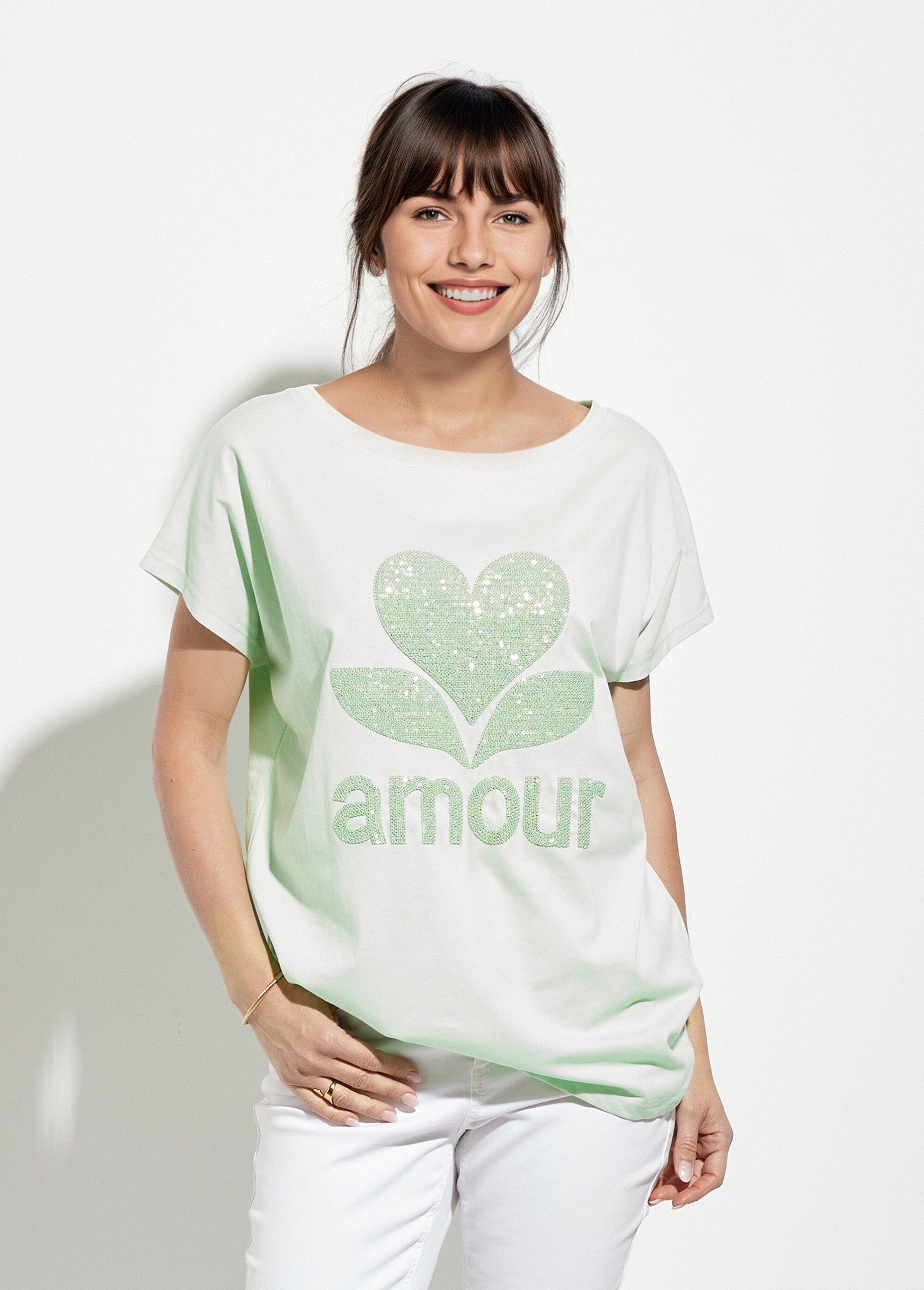 Camiseta_de_cuello_redondo_con_estampado_Love_brillante_Verde_FA1_slim