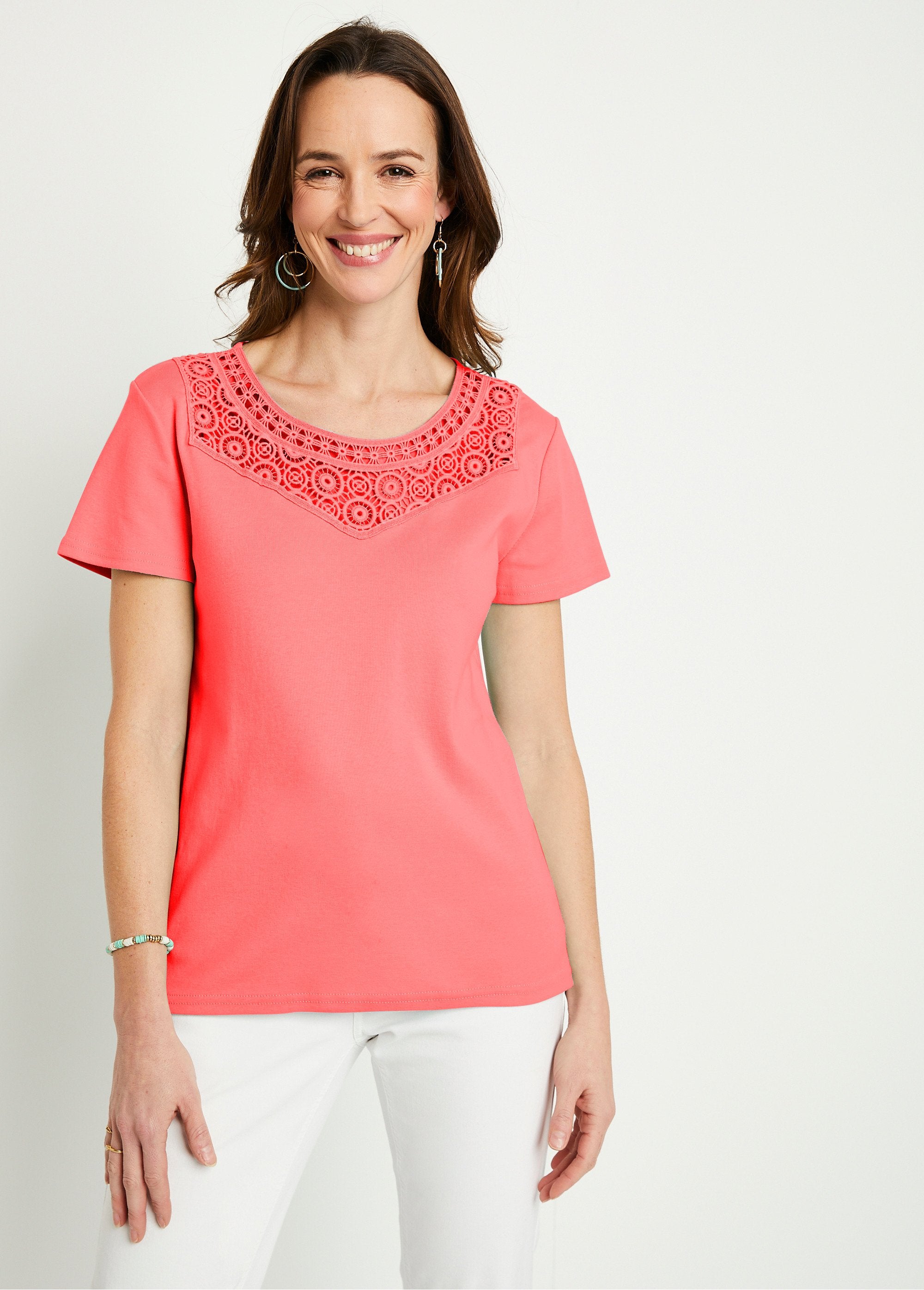 Camiseta_de_manga_corta_lisa_de_algodón_macramé_Coral_FA1_slim