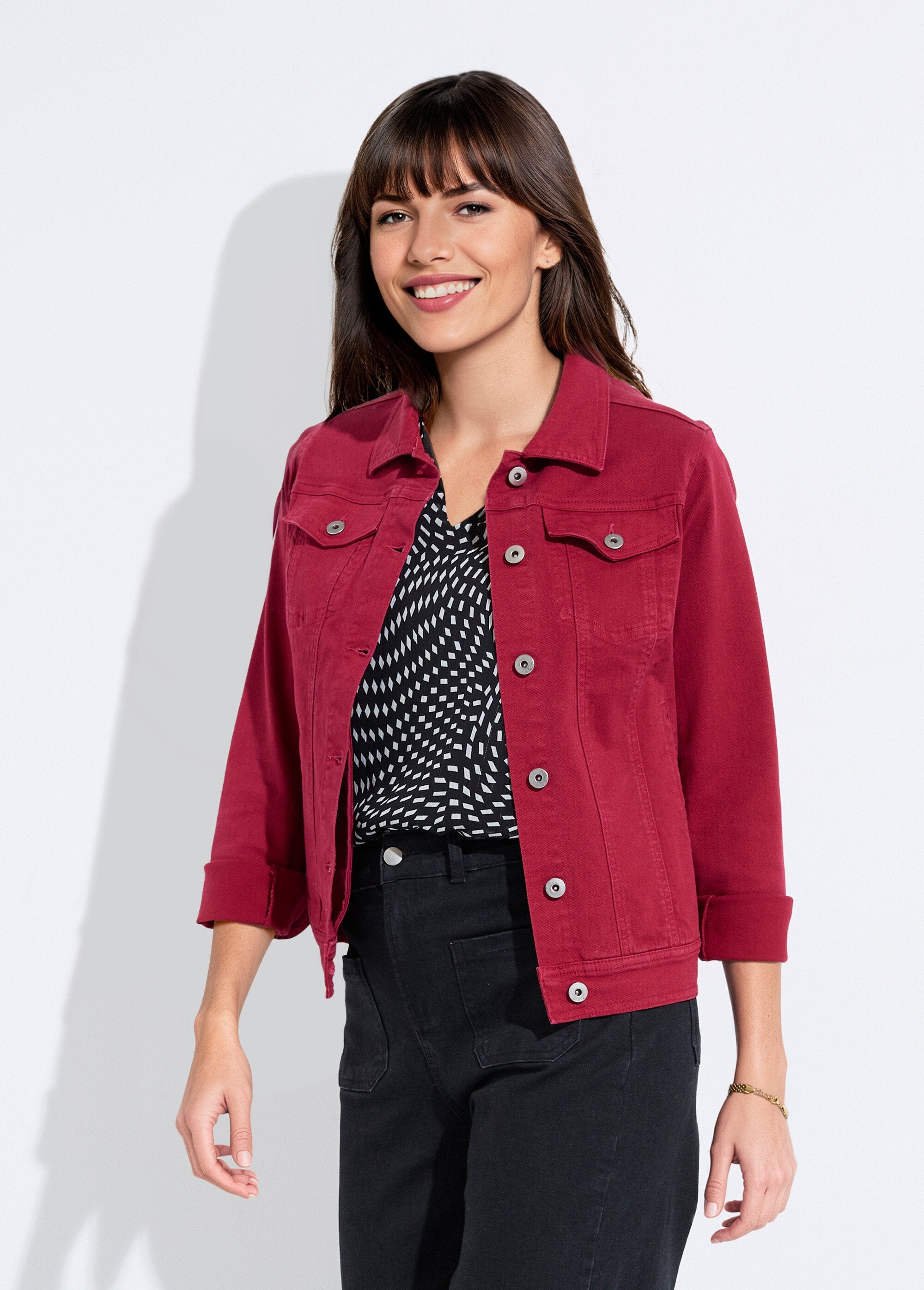 Veste_en_jean_droite_boutonnée_Grenat_FA1_slim